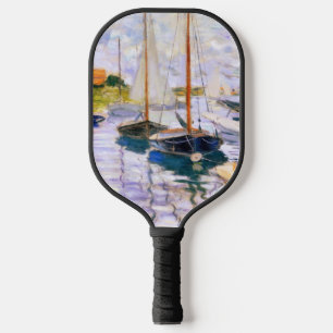 Sailboats on the Seine at Petit  Claude Monet    Pickleball Paddle