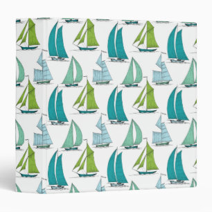 Sailboats On The Water Pattern Binder