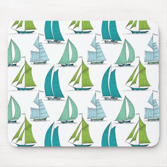 Sailboats On The Water Pattern Mouse Pad (Front)