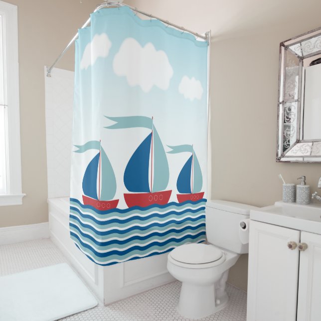 Sailboats on Water Waves Nautical Boys (In Situ)