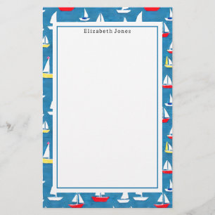 Sailboats Pattern Stationery