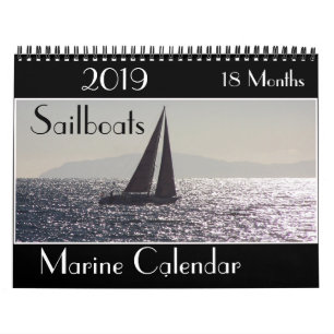 Sailboats Sailing Boats Ocean Marine 2019 Calendar