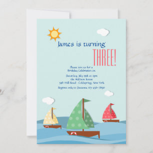 Sailboats Three Invitation