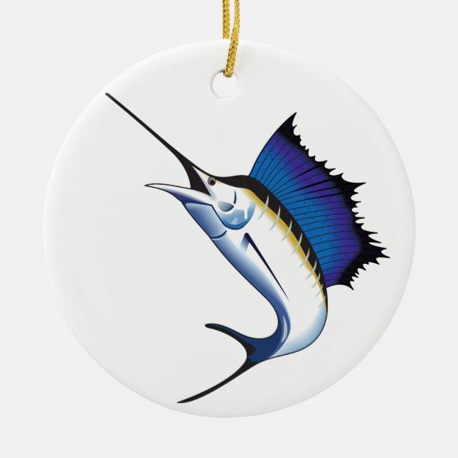 Sailfish Ceramic Ornament (Front)