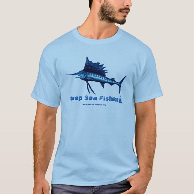 Sailfish ink pen drawing art tshirt (Front)