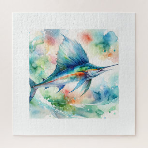 Sailfish Symphony 200824AREF115 - Watercolor Jigsaw Puzzle