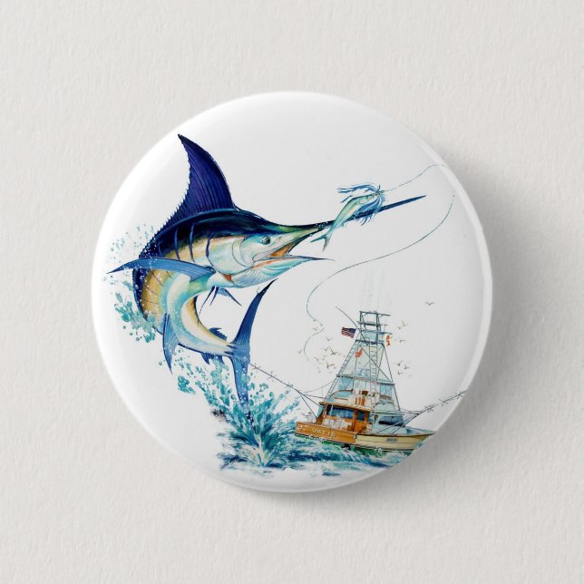 Sailfish Takes the Bait 2 Inch Round Button (Front)