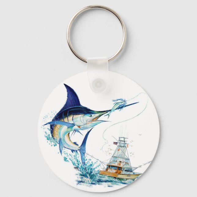 Sailfish Takes the Bait Keychain (Front)