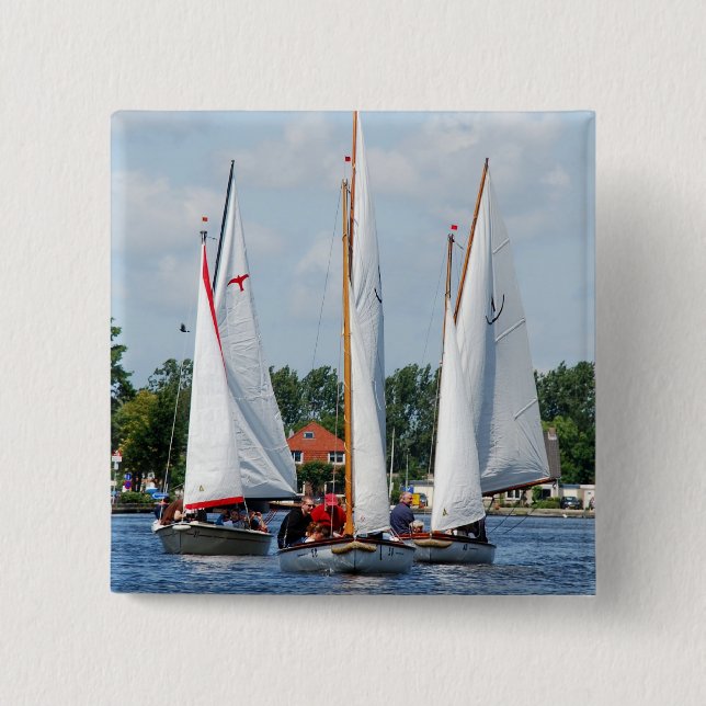 Sailing 2 Inch Square Button (Front)