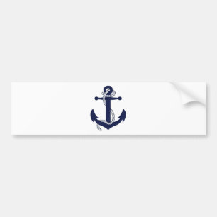 Sailing Anchor Navy Bumper Sticker