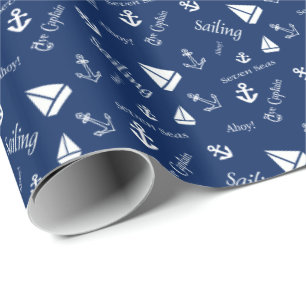 Sailing Anchor Sailboat Nautical Wrapping Paper