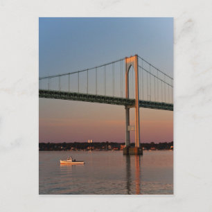 Sailing and leaving New Port Road Island Postcard