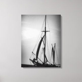 Sailing Aruba in Black and White (portrait) Canvas Print