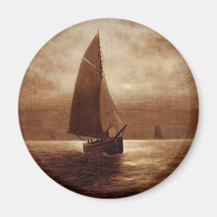Sailing at Night (circa 1900) Elbridge Wesley Webb Magnet