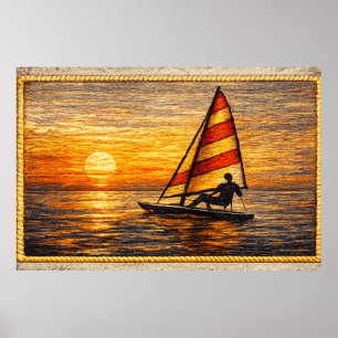 Sailing at Sunset Canvas Wall Art 