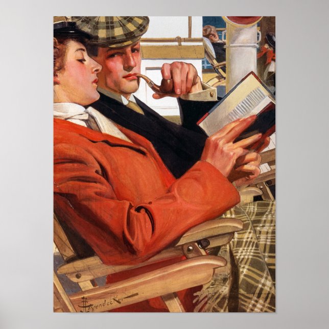 Sailing away across the Sea, 1904 by Leyendecker Poster (Front)