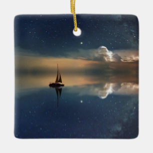 Sailing Away to the Clouds Ceramic Ornament
