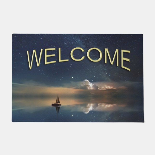 Sailing Away to the Clouds Welcome Doormat (Front)
