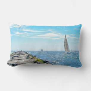 Sailing Barnegat Inet in Summer Lumbar Pillow