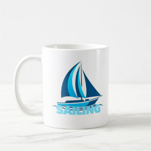 Sailing beautiful sailboat schooner ship vessel  coffee mug