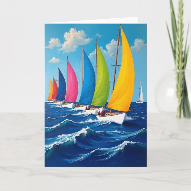 Sailing Birthday Scene Card (Front)