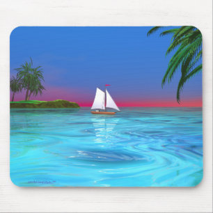 Sailing Blue Mouse Pad