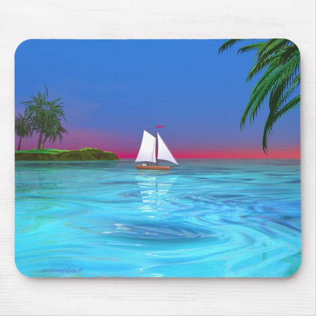 Sailing Blue Mouse Pad (Front)