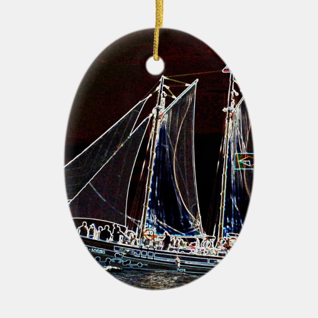 Sailing Boat- Abstract Photograph Ceramic Ornament (Front)