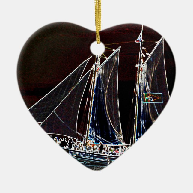 Sailing Boat- Abstract Photograph Ceramic Ornament (Front)