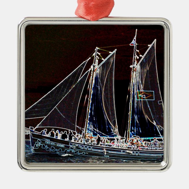 Sailing Boat- Abstract Photograph Metal Ornament (Front)