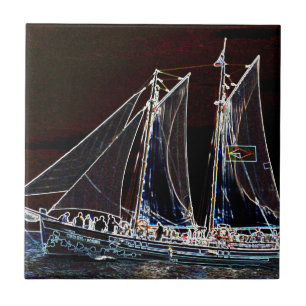 Sailing Boat- Abstract Photograph Tile