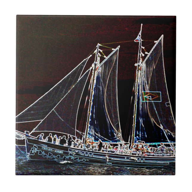 Sailing Boat- Abstract Photograph Tile (Front)