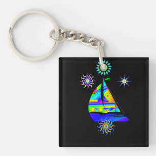 Sailing Boat Acrylic Keychain
