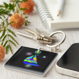 Sailing Boat Acrylic Keychain