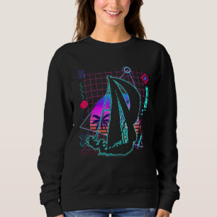 Sailing Boat Aesthetic Vaporwave 80s Style Sailing Sweatshirt
