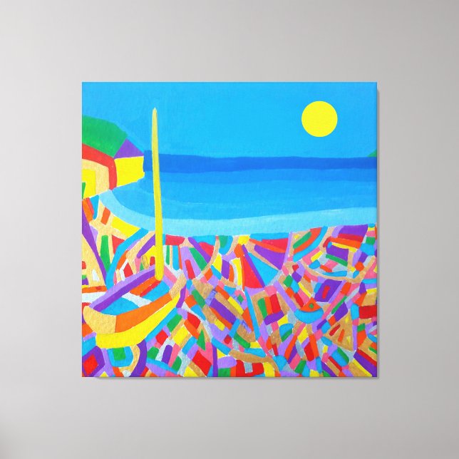 Sailing Boat by the Sea-Stretched Canvas Print (Front)