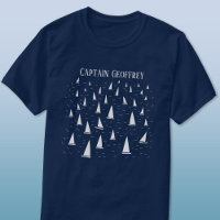 Sailing Boat Captain Personalized T-Shirt