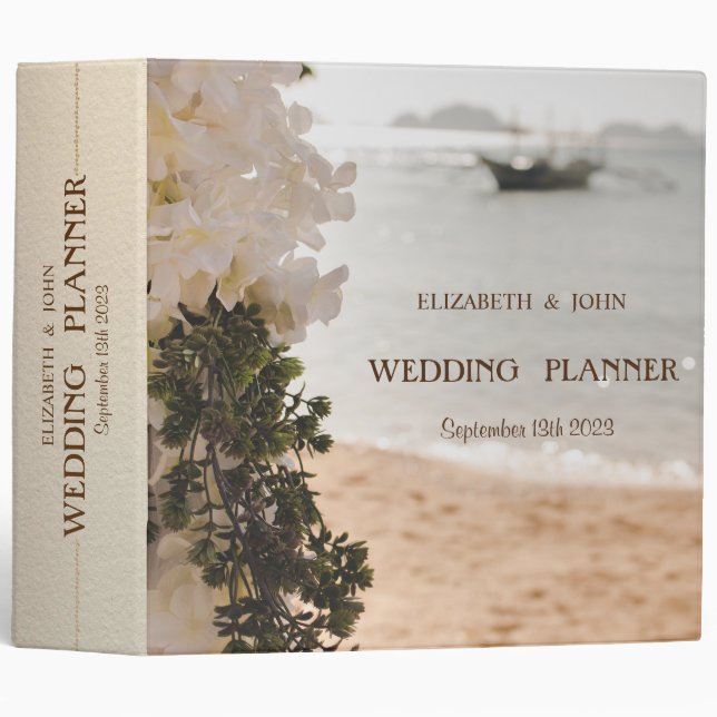 Sailing Boat Flowers Beach Binder (Front/Spine)