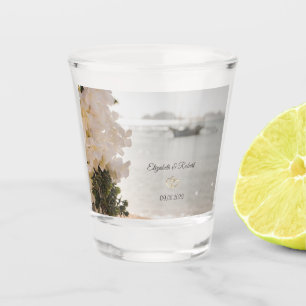 Sailing Boat Flowers Beach Wedding Shot Glass