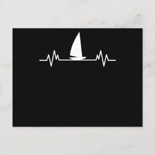Sailing boat Heartbeat Skipper Fun Catamaran Gift Postcard