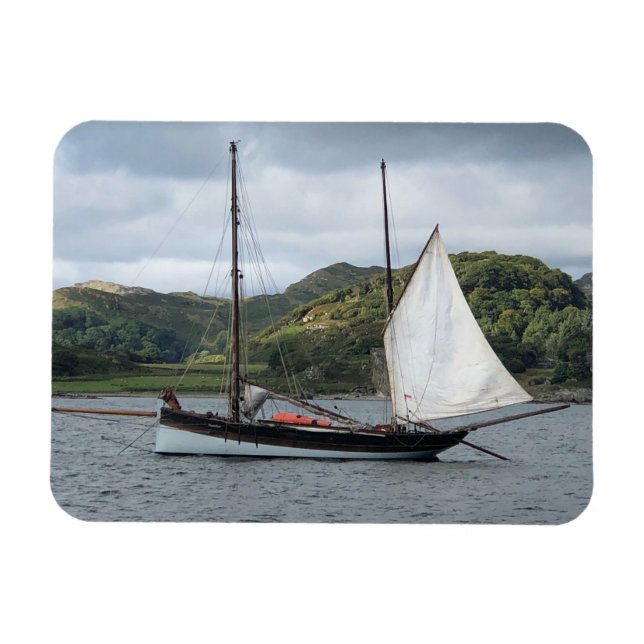 Sailing Boat in Loch Crinan, Scotland Magnet (Horizontal)