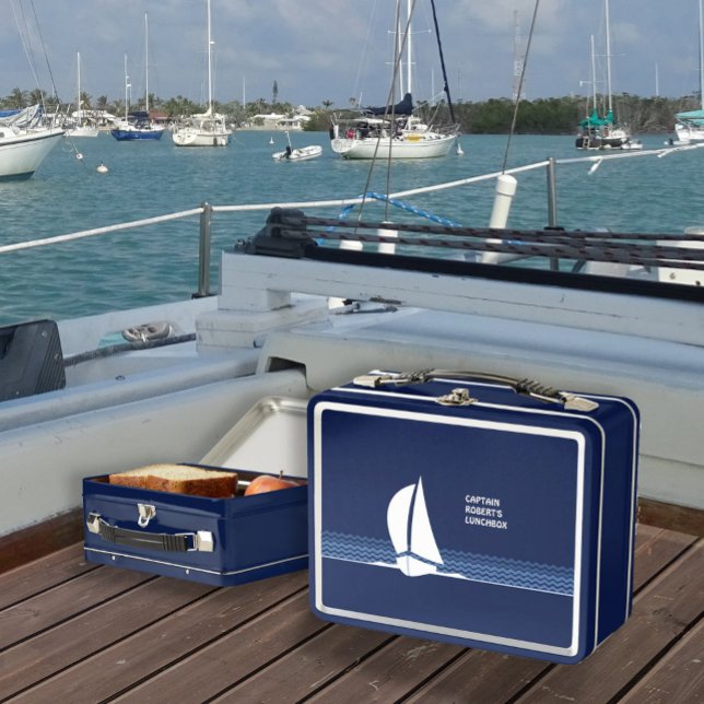 Sailing Boat Lunchbox with customizable Name  (Creator Uploaded)