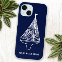 Sailing Boat Name Nautical Navy Blue