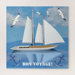 Sailing Boat on Calm Water, Bon Voyage! Jigsaw Puzzle