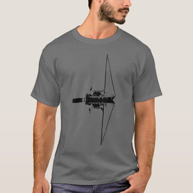Sailing boat reflection on a calm sea T-Shirt (Front)