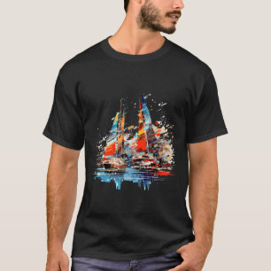 Sailing Boat Sea World Ocean Beauty Discovery Art T-Shirt