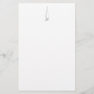 Sailing boat. Sketch in Black and White.