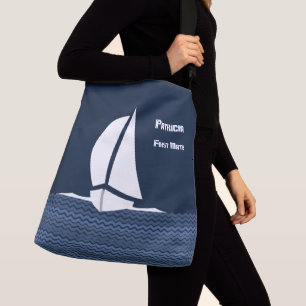 Sailing Boat Tote with customizable text