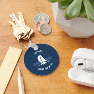 Sailing Boat with customizable Text Keychain