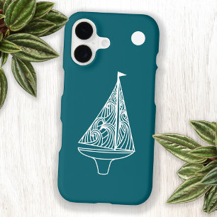 Sailing Boat Yacht Teal Green